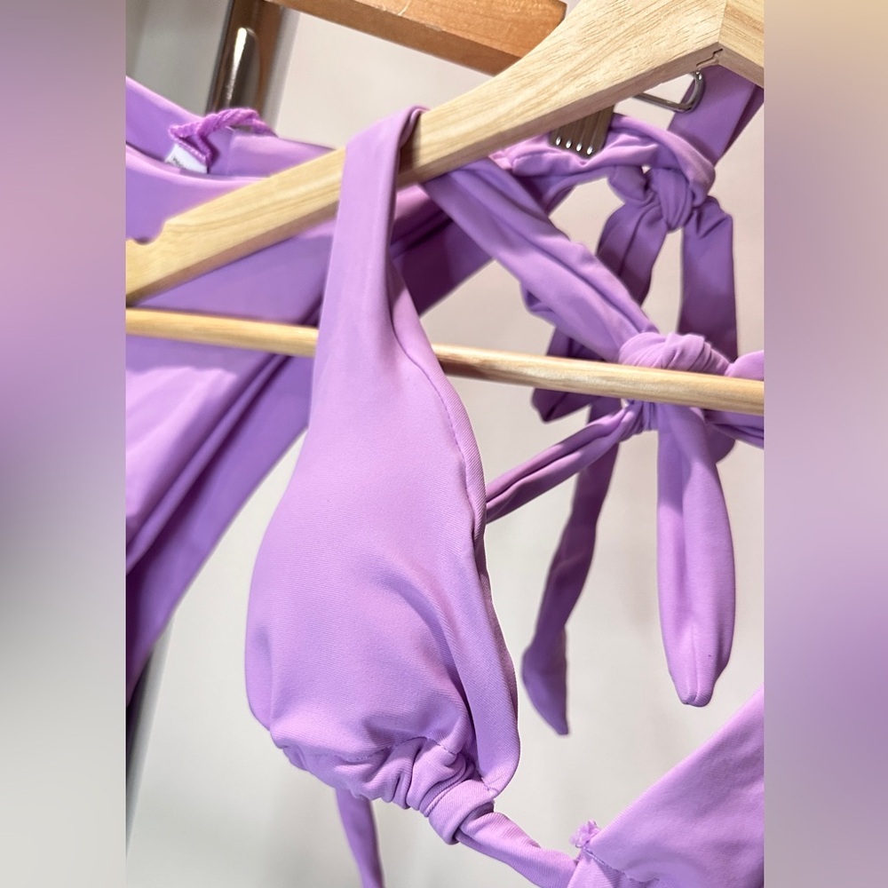 Two piece swimsuit bikini set Lavender Purple Medium - Picture 2 of 4